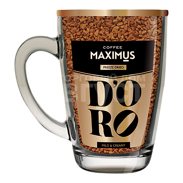 Кофе Maximus D'ORO Maximus, сублимированный,растворимый, стеклянная кружка, 70 г