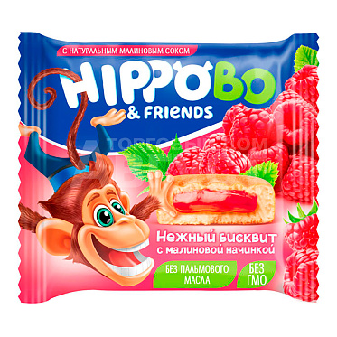 Пирожное Hippobo с малиновой начинкой, 32 г
