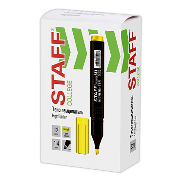 Текстовыделитель Staff 151497 College STICK HL-497 линия 1-4 мм, желтый