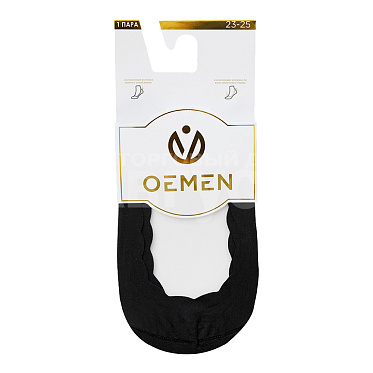 Подследники капроновые Oemen 8015 хлопк. подошва, силикон на пятке, размер 23-25, черный