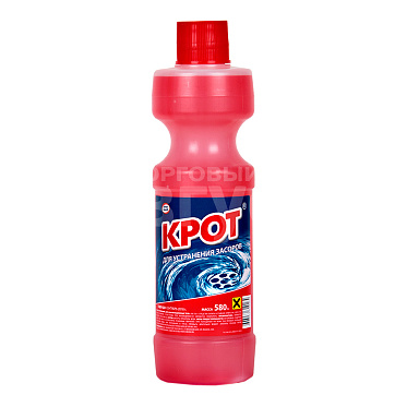 Чистящее средство Крот от засоров в трубах розовый, флакон, 580 г