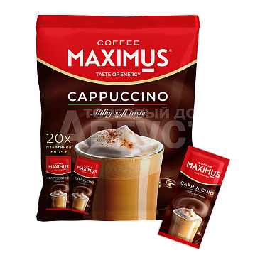 Кофе Maximus Напиток кофейный,растворимый, Cappuccino, 25 г
