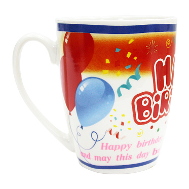 Кружка KKR-97 4 дизайна, Happy Birthday, керамика, 360 мл