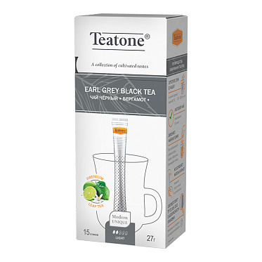Чай черный Teatone черный с ароматом бергамота, 1 пакетик, 1,8 г