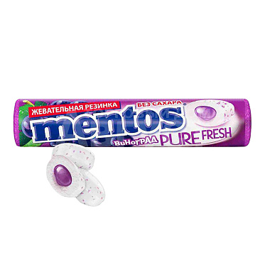 Жевательная резинка Mentos Pure White Виноград, 15,5 г