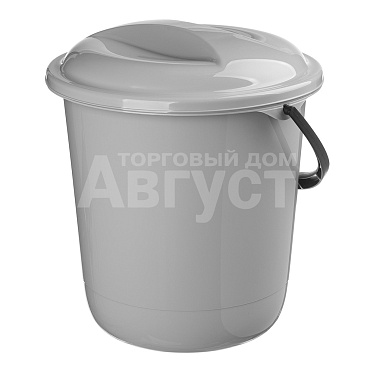 Ведро Etna с крышкой, пластиковое, серый, 10 л