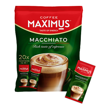 Кофе Maximus напиток кофейный, растворимый, Макиато, 25 г