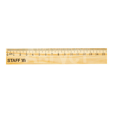 Линейка Staff 15 см, деревянная