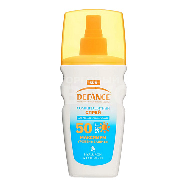 Спрей для загара Defance SPF50+ Гиалуроновая кислота и коллаген, 160 мл
