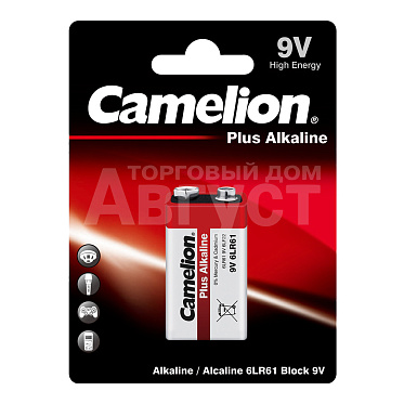 Батарейка Camelion Крона, Plus Alkaline 6LR61, блистер, 1 шт