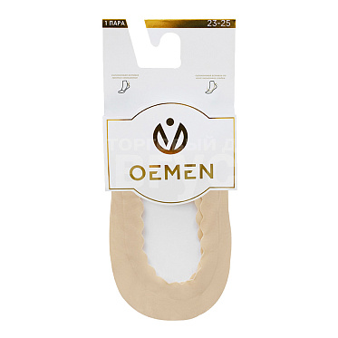 Подследники капроновые Oemen 8015 хлопк. подошва, силикон на пятке, размер 23-25, бежевый