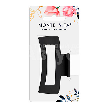 Краб для волос 457002 soft-touch, Monte Vita 8,5 см, черный