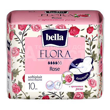Прокладки гигиенические Bella Flora с экстрактом розы, 10 шт