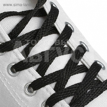 Шнурки для обуви плоские 7мм, черные, 160см