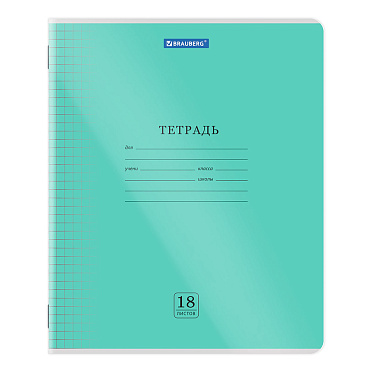 Тетрадь Brauberg 405030 18 листов, клетка,пластиковая обложка,Smart Cover, 1 шт