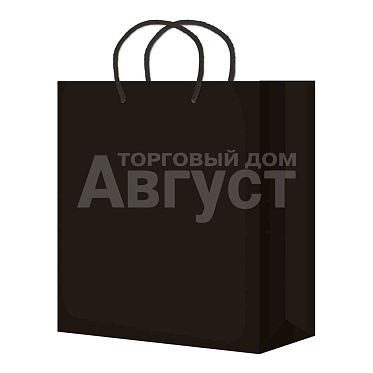 Пакет подарочный SPL25-Bllack дизайнерская бумага, ручки - декоративный шнур 25*36*10 см, черный
