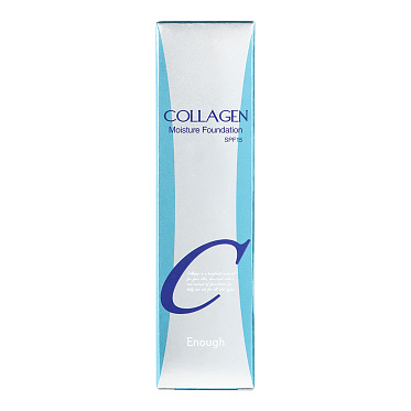 Крем тональный Enough Collagen Moisture Foundation SPF 15 увлажняющий с коллагеном, светлый с серым подтоном, тон 21, 100 мл